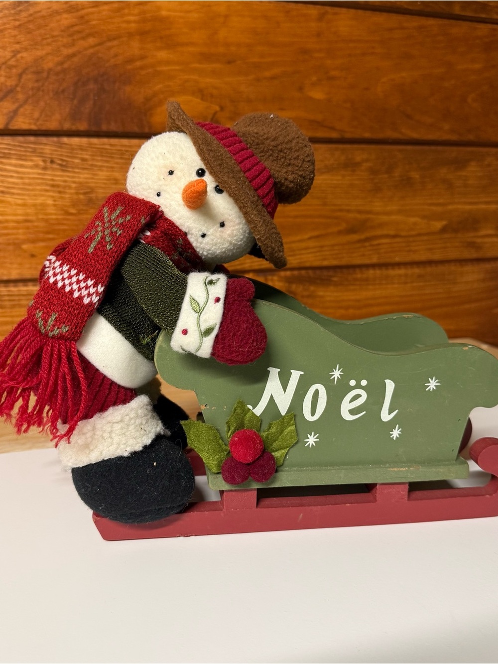 Snowman with Sleigh Noel Christmas Decor
